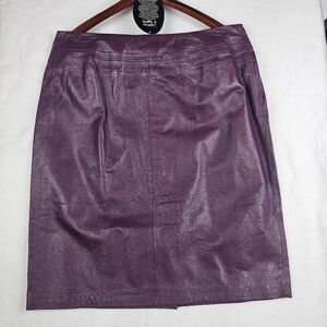 Spiegel Vintage NWT Leather Purple Pencil Skirt 16W Retro Lined Office Work